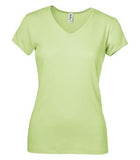 BELLA+CANVAS Baby Rib Short Sleeve V-Neck Ladies’ Tee Lime