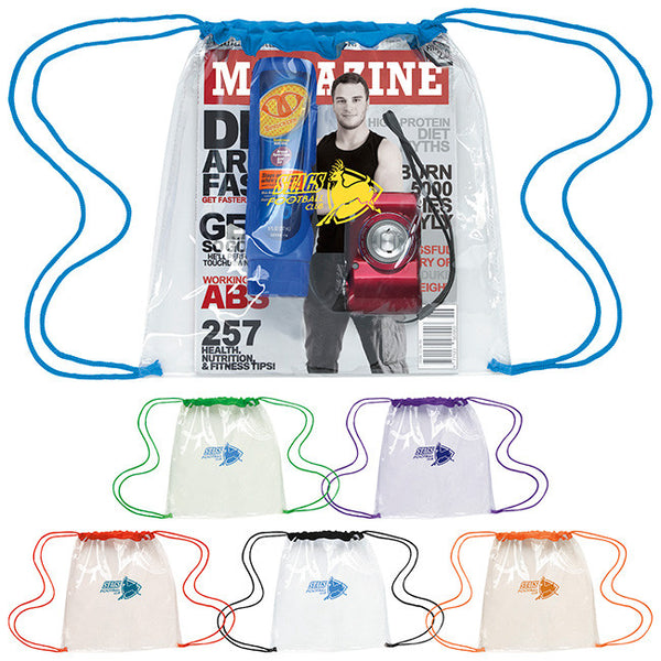 Clear Game Drawstring Backpack