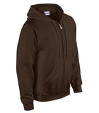 Gildan Heavy Blend Full Zip Hooded Sweatshirt Dark Chocolate