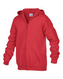 Gildan Heavy BlendFull Zip Hooded Youth Sweatshirt Red