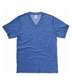 BELLA+CANVAS Unisex Triblend V-Neck Tee Blue Triblend