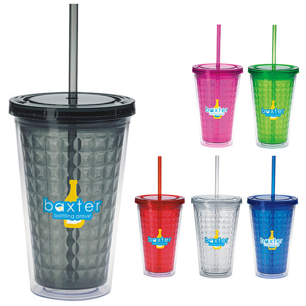 Double Wall Diamond Pattern Tumbler - 18 oz.