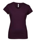 BELLA+CANVAS Short Sleeve V-Neck Jersey Ladies' Tee Plum