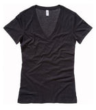 BELLA+CANVAS Short Sleeve Deep V-Neck Jersey Ladies' Tee Black