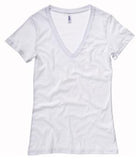 BELLA+CANVAS Short Sleeve Deep V-Neck Jersey Ladies' Tee White