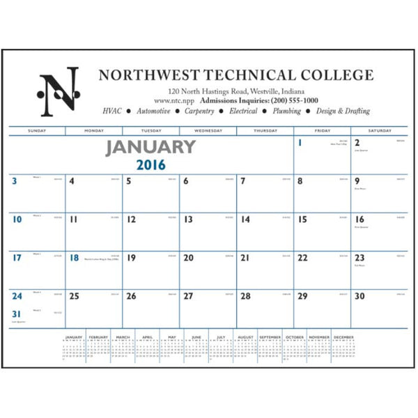 Blue & Black Desk Pad