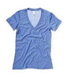 BELLA+CANVAS Triblend Deep V-Neck Ladies' Tee Blue Triblend