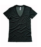 BELLA+CANVAS Triblend Deep V-Neck Ladies' Tee Charcoal/Black Triblend