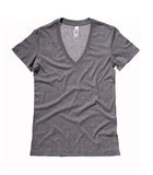 BELLA+CANVAS Triblend Deep V-Neck Ladies' Tee Grey Triblend