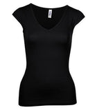 BELLA+CANVAS Sheer Rib Deep V Ladies' Tee Black