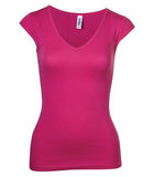 BELLA+CANVAS Sheer Rib Deep V Ladies' Tee Berry