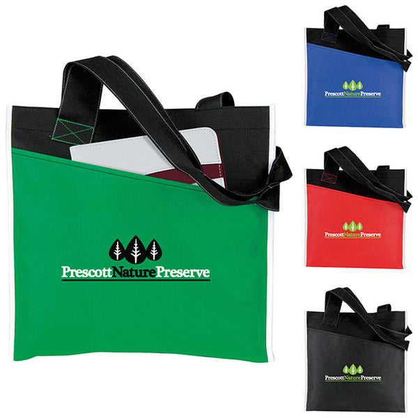 Angled Pocket Non Woven Tote