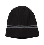 ATC Drop Needle Knit Beanie Black/Charcoal