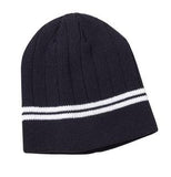 ATC Drop Needle Knit Beanie Navy/White