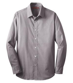 Coal Harbour Mini Stripe Woven Shirt Aubergine