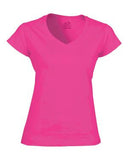 Fruit of the Loom Heavy Cotton HD Ladies' V-Neck T-Shirt Cyber Pink