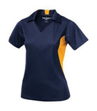 Coal Harbour Snag Resistant Colour Block Ladies' Sport Shirt True Navy/Gold