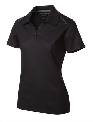 Coal Harbour Snag Resistant Contrast Inset Ladies' Sport Shirt Black/Coal Grey