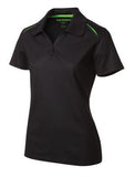 Coal Harbour Snag Resistant Contrast Inset Ladies' Sport Shirt Black/Lime
