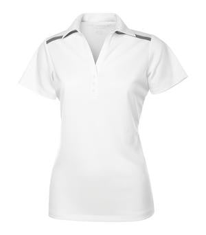 Coal Harbour Everyday Colour Block Ladies' Sport Shirt White/Steel Grey