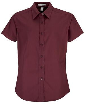 Coal Harbour Easy Care Short Sleeve Ladies' Shirt Burgundy