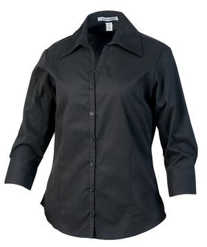 Coal Harbour Easy Care 3/4 Sleeve Ladies' Shirt Black