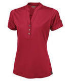 OGIO Gaze Linear Ladies? Henley Blush Red