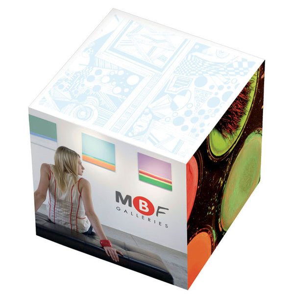 2 3/8" x 2 3/8" x 2 3/8" Non-Adhesive Cube - w/ 4-Color Side Imprint
