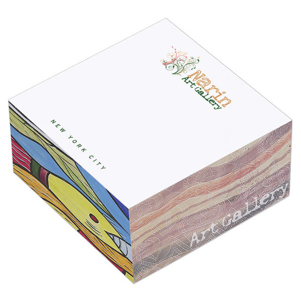 3" x 3" x 1.5" Non-Adhesive Cube Recycled - w/ 4-Color Side Imprint