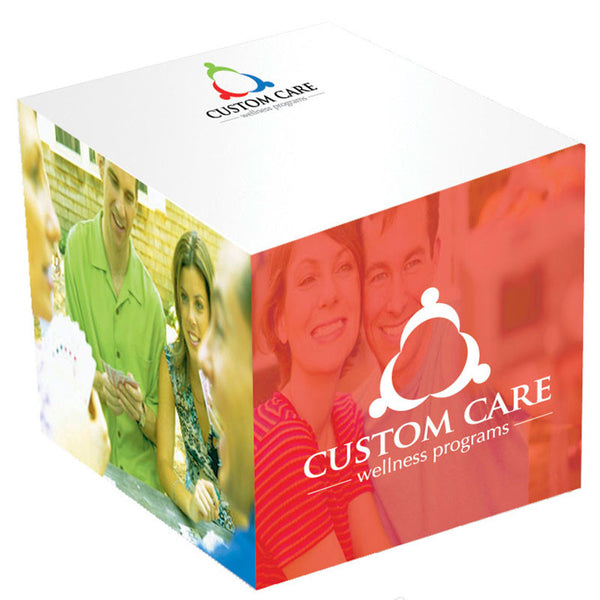 2 3/8" x 2 3/8" x 2 3/8" Adhesive Cube - w/ 4-Color Side Imprint
