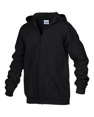 Gildan Heavy BlendFull Zip Hooded Youth Sweatshirt Black