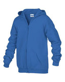 Gildan Heavy BlendFull Zip Hooded Youth Sweatshirt Royal Blue