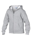 Gildan Heavy BlendFull Zip Hooded Youth Sweatshirt Sport Grey