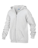 Gildan Heavy BlendFull Zip Hooded Youth Sweatshirt White