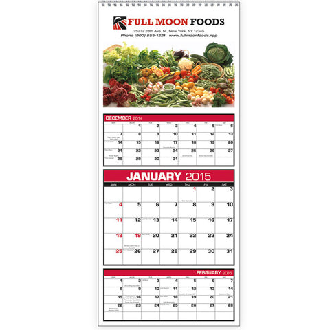 Custom 3-Month View Calendar