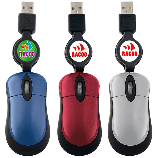 Mini Optical Mouse with Retractable Cord