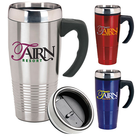 Stainless Ridged Mug - 17 oz.