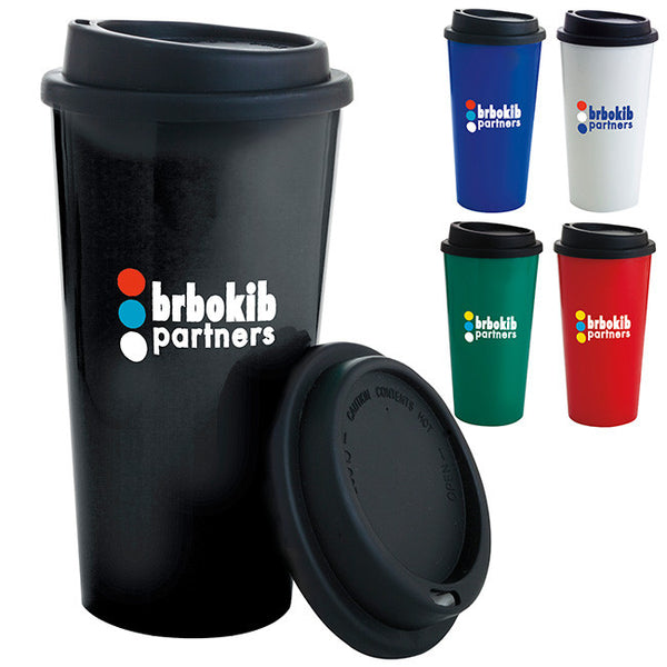 Double Wall PP Tumbler with Black Lid - 17 oz.