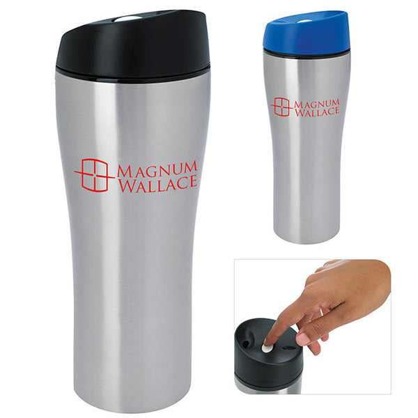 Stainless Tumbler with Press Button Lid - 15 oz.