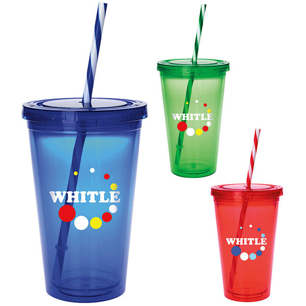 Colored Candy Cane Tumbler - 18 oz.