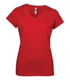 BELLA+CANVAS Short Sleeve V-Neck Jersey Ladies' Tee Red