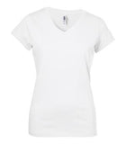 BELLA+CANVAS Short Sleeve V-Neck Jersey Ladies' Tee White