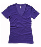 BELLA+CANVAS Short Sleeve Deep V-Neck Jersey Ladies' Tee Team Purple