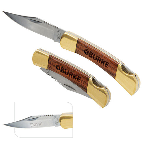 Small Rosewood Pocket Knife - Gold