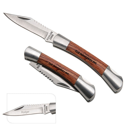 Small Rosewood Pocket Knife - Silver