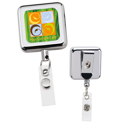Square Metal Retractable Badge Holder
