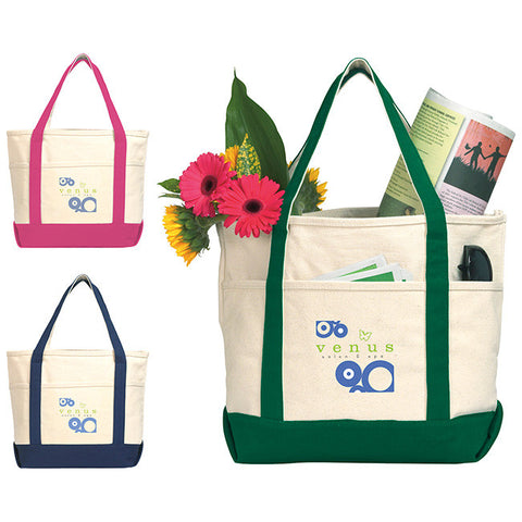 Sea Breeze Canvas Boat Tote