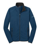 Eddie Bauer Full Zip Vertical Fleece Jacket Deep Sea Blue