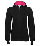 ATC Pro Fleece Full Zip Hooded Ladies' Sweatshirt Black/Raspberry