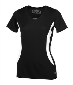 ATC A-GameTM Colour Block Ladies V-Neck T-Shirt Black